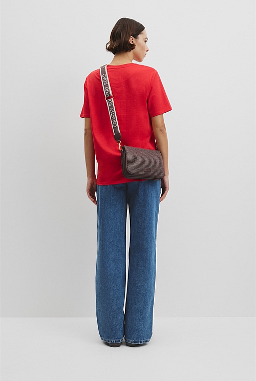 Woven Tri Crossbody Bag