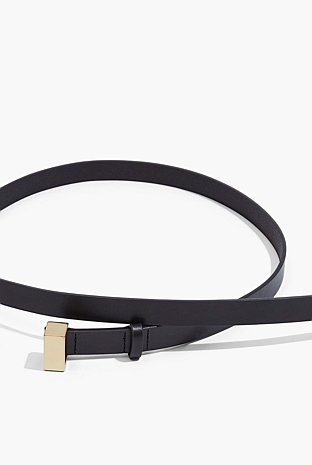 Black Thin Leather Belt - Belts | Country Road