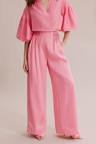 Flamingo Pink Tuck Detail Pant - Pants | Country Road