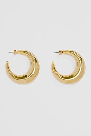 Gold Extra Large Lunar Hoop Earring - Earrings | Country Road