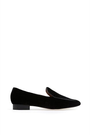 Black Ariana Velvet Loafer - Flats | Country Road