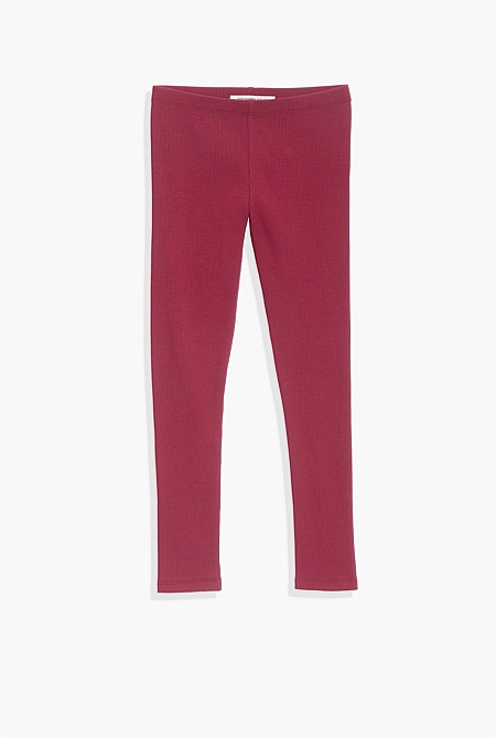 Organically Grown Cotton Solid Rib Legging