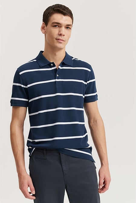 Stripe Pique Polo