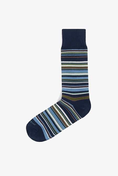 Australian Cotton Blend Stripe Sock