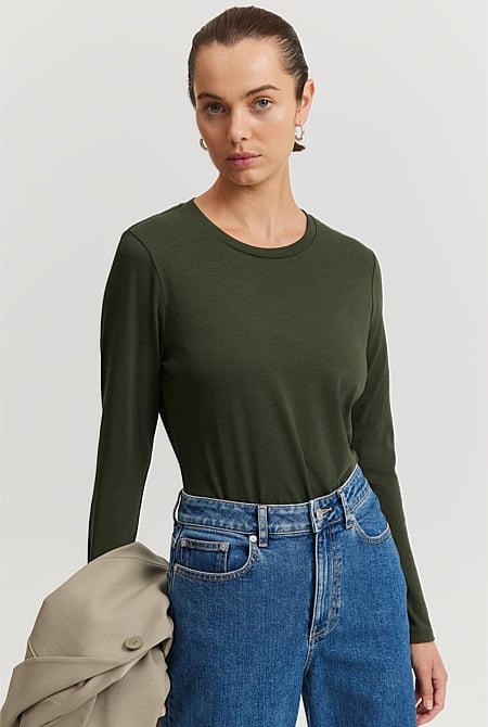 Australian Cotton Long Sleeve Slub T-Shirt