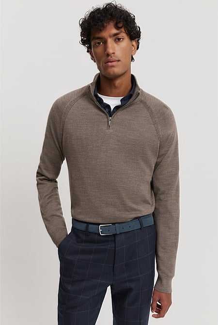 Verified Australian Merino Half Zip Knit