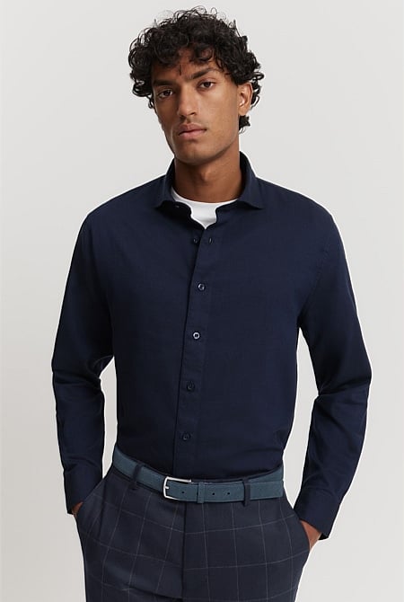 Tailored Fit Cotton Blend Shirt