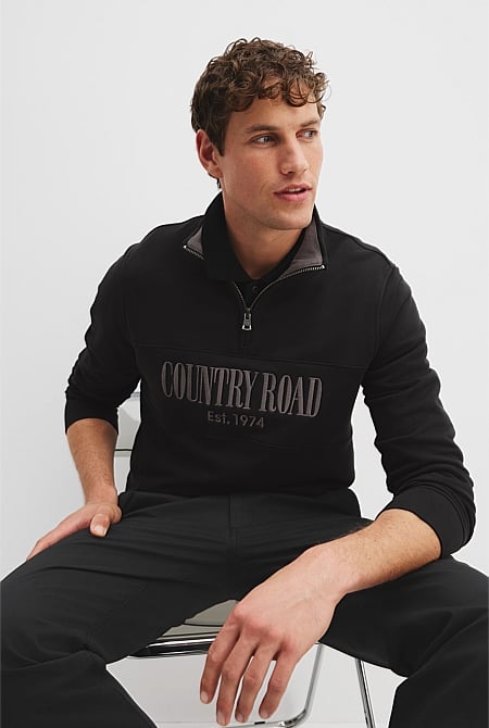 Verified Australian Cotton Half Zip Heritage Sweat