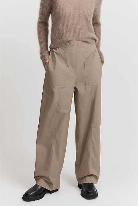 Relaxed Pull-On Pintuck Pant