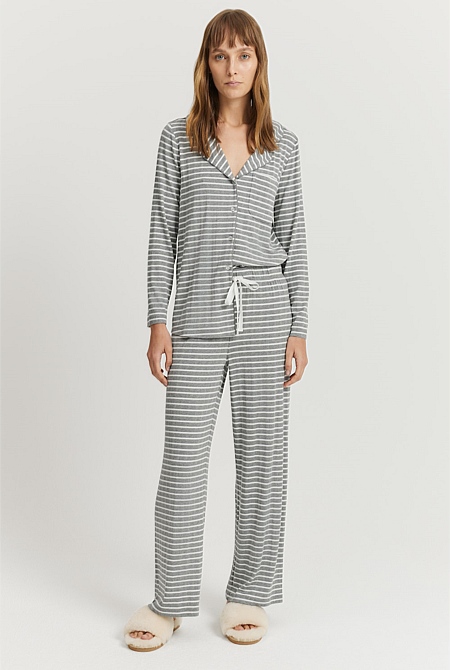 Stripe Wide Leg Pyjama Pant