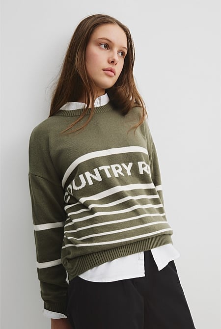 Teen Logo Stripe Knit