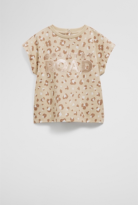 Organically Grown Cotton Sequin Logo T-Shirt