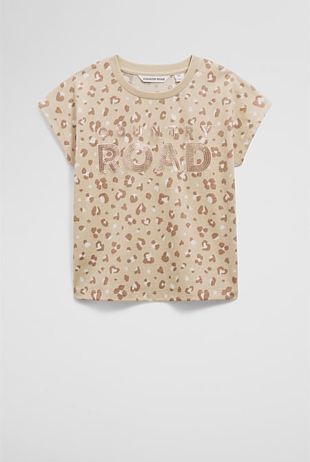 Organically Grown Cotton Sequin Logo T-Shirt