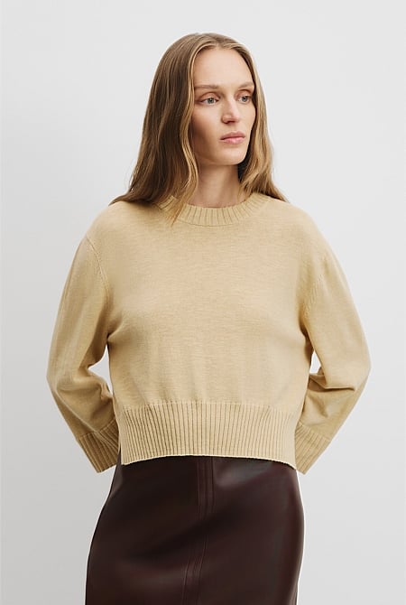 Organically Grown Cotton Linen Crop Knit