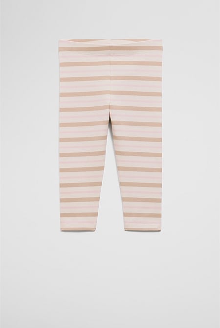 Organically Grown Cotton Blend Stripe Legging