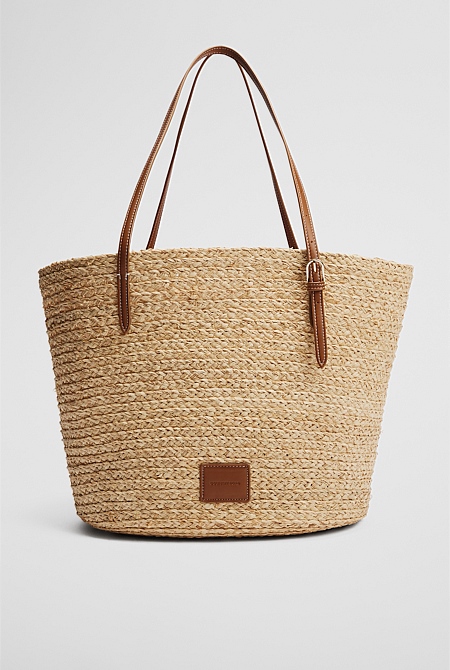 Buckle Detail Basket Tote