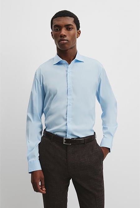 Tailored Fit Cotton Blend Stretch Shirt