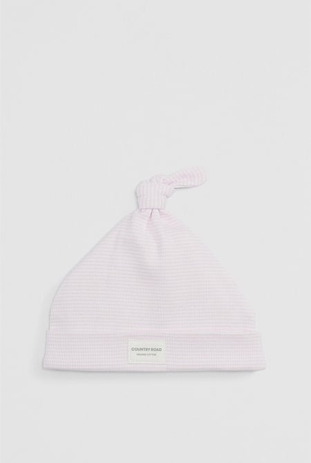 Organically Grown Cotton Rib Stripe Beanie