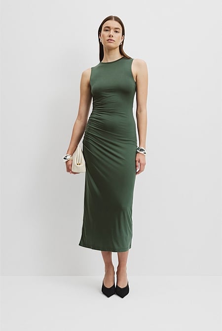 Cupro Jersey Racerback Dress