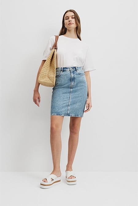 Denim Midi Skirt