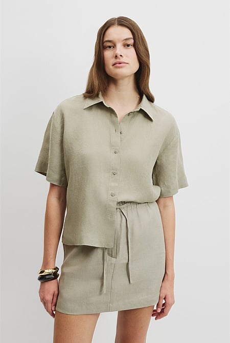 Organically Grown Linen Short Sleeve Shirt