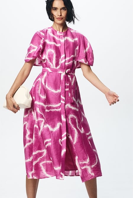 Print Organza Midi Dress