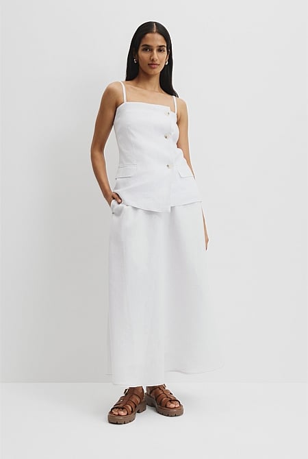 Organically Grown Linen Pull-On Skirt