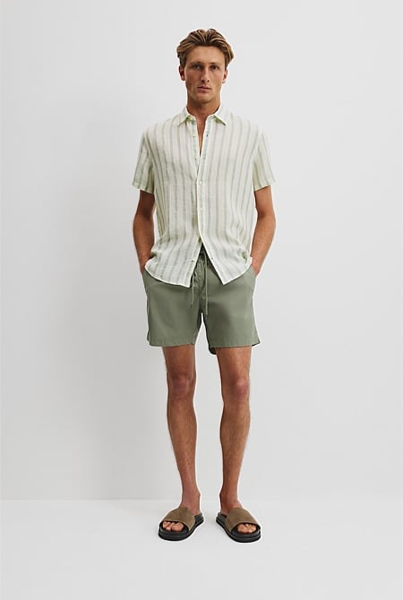 Regular Fit Organically Grown Linen Stripe Shirt