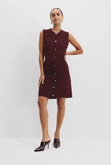 Button Detail Knit Dress