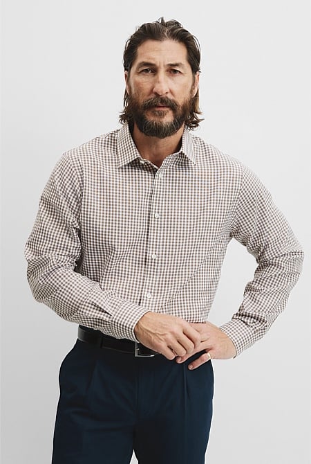 Regular Fit Gingham Travel Shirt