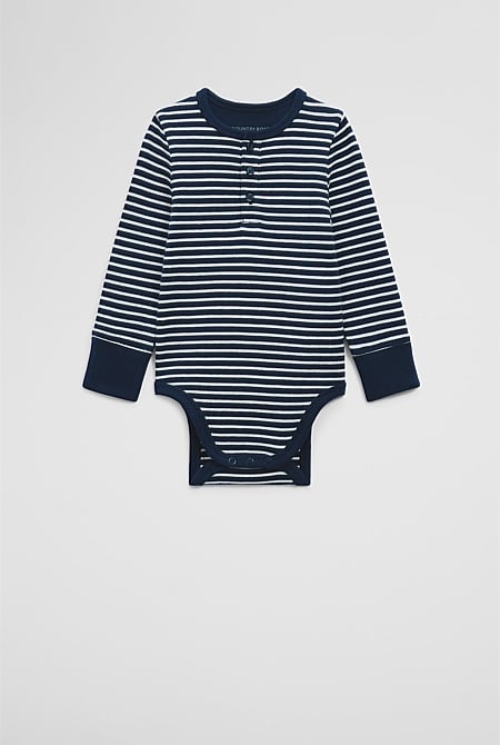 Organically Grown Cotton Rib Long Sleeve Bodysuit