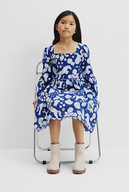 Organically Grown Cotton Scallop Horse Dress