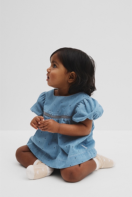 Organically Grown Cotton Blend Puff Sleeve Top