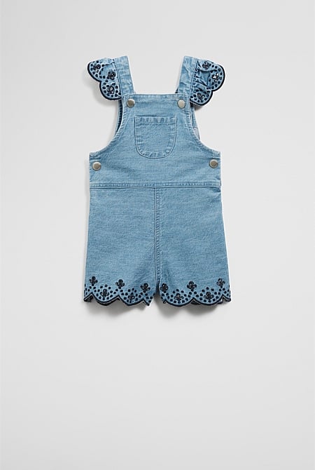 Organically Grown Cotton Denim Broderie Overall