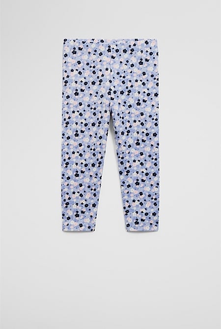 Organically Grown Cotton Blend Ditsy Legging