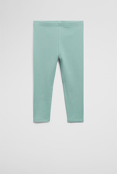 Organically Grown Cotton Blend Solid Rib Legging