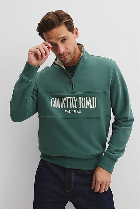Australian Cotton Half Zip Heritage Sweat