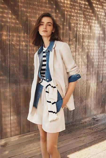 Organically Grown Relaxed Fit Linen Blazer