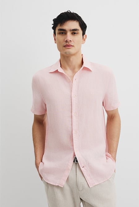 Regular Fit Organically Grown Linen Short Sleeve Shirt