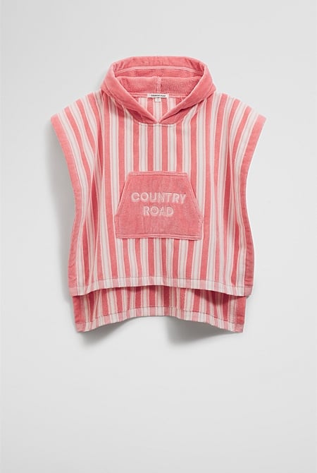 Australian Cotton Stripe Logo Poncho