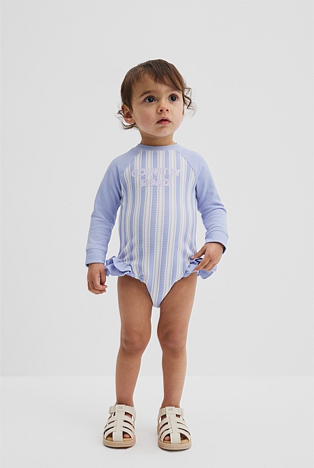 Stripe Frill Swimsuit