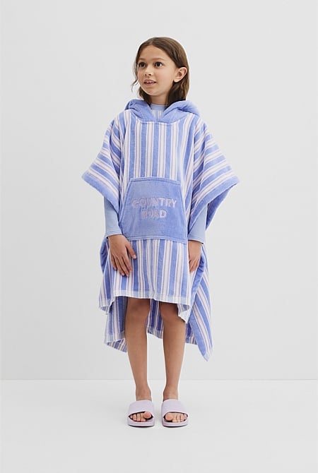 Australian Cotton Stripe Logo Poncho
