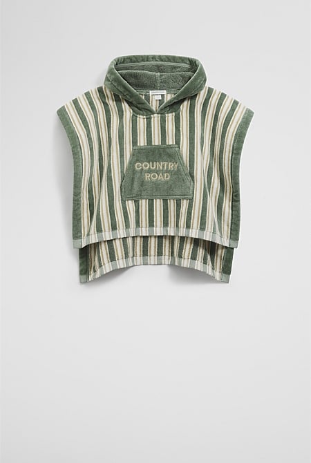 Australian Cotton Stripe Logo Poncho