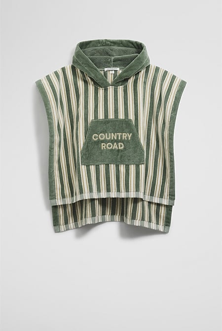 Australian Cotton Logo Stripe Poncho