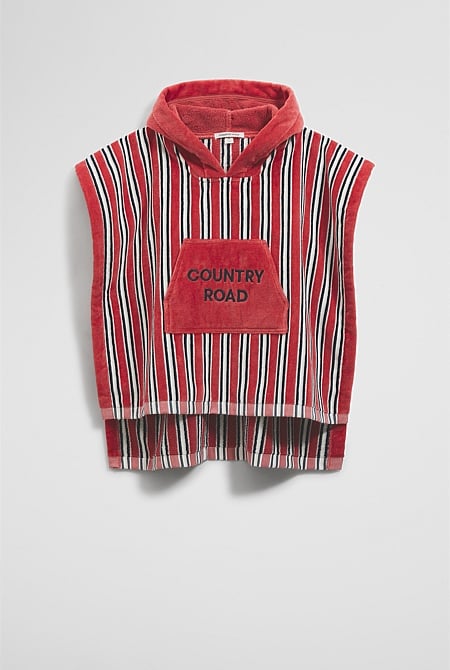 Australian Cotton Logo Stripe Poncho
