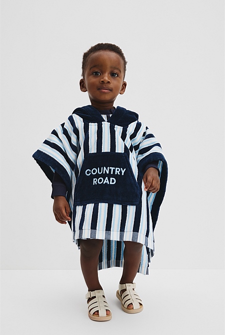 Australian Cotton Stripe Logo Poncho