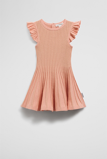 Organically Grown Cotton Blend Metallic Knit Dress