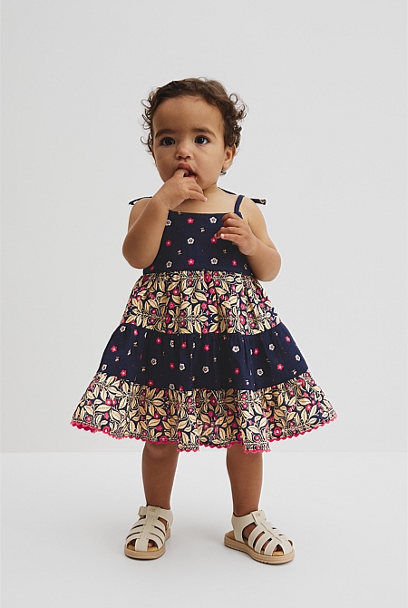 Organically Grown Cotton Tiered Spliced Romper