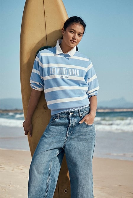 Australian Cotton Stripe Heritage Sweat