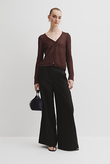 Micro Crochet Knit Cardigan